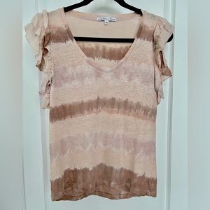 Young, fabulous and Broke linen ruffle top